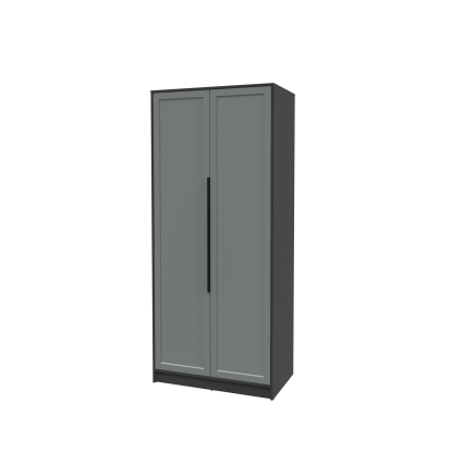 Шкаф распашной Тренд КТ-Ш2 (Антрацит ЛДСП/ Серый ЛМДФ) Ш918 В2128 Г547